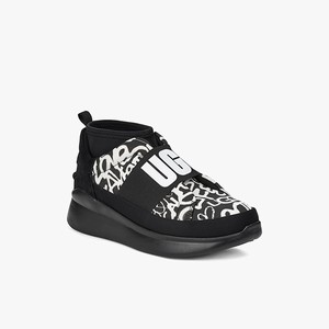 Ugg Neutra Graffiti Pop Gymnastikskor Dam Svarta/Vita (817243XQE)